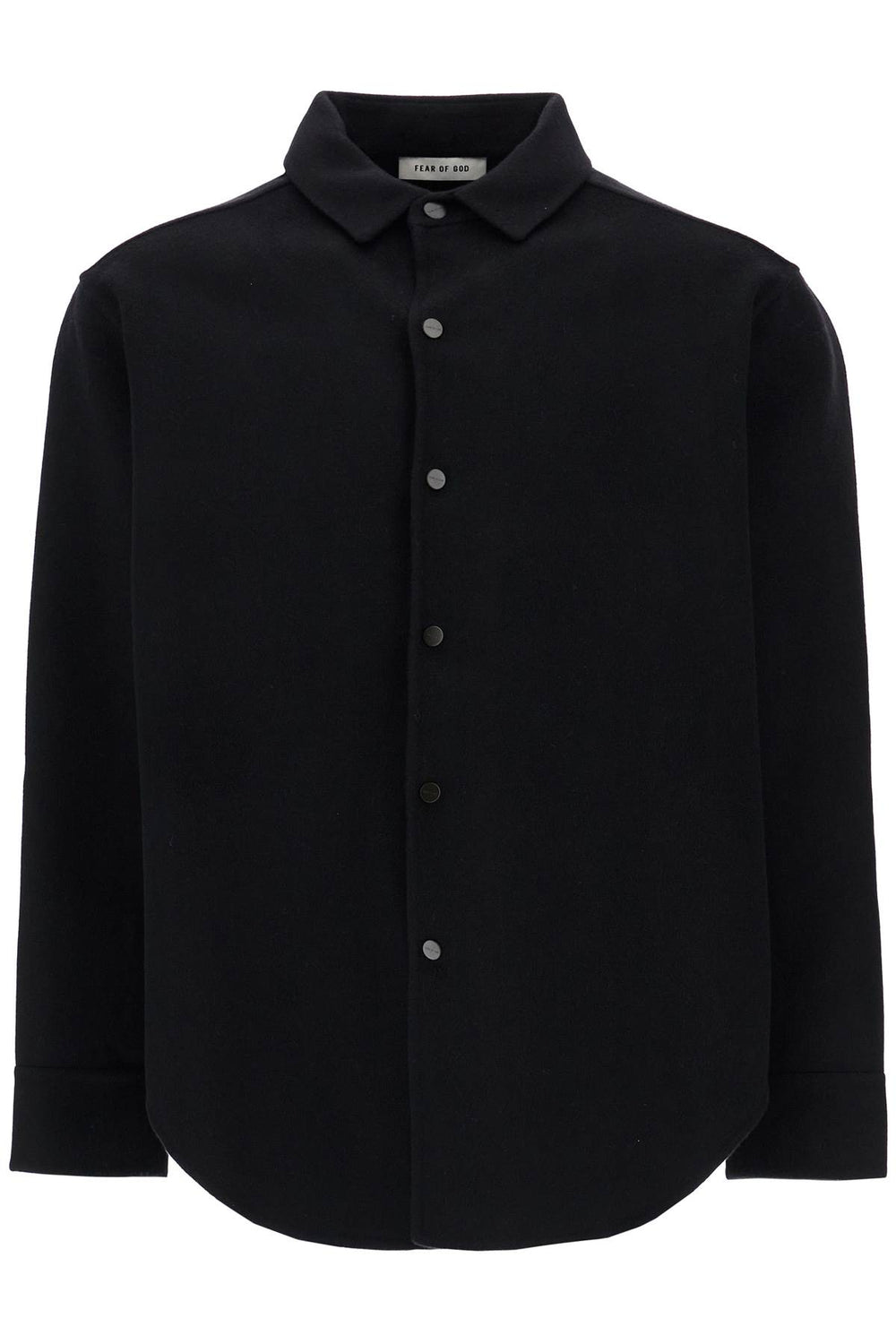 Fear Of God Oversized Virgin Wool Black Shirt