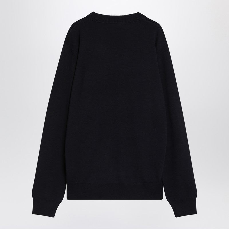 Balmain Blue Wool Sweater With Logo