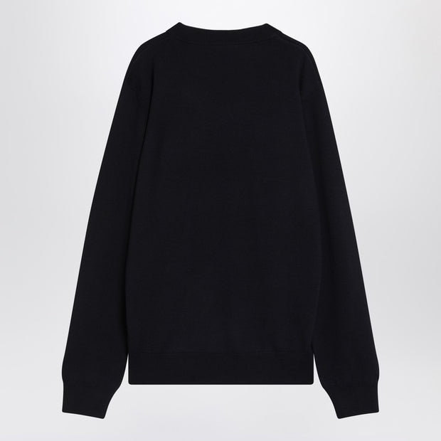 Balmain Blue Wool Sweater With Logo