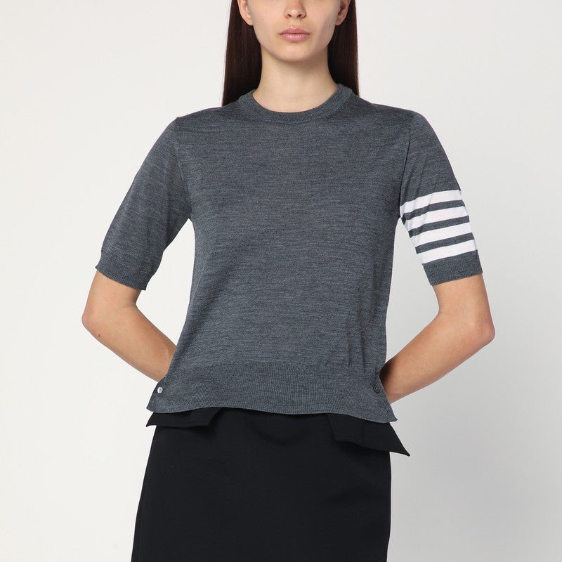 Thom Browne Grey Sweater In Virgin Wool