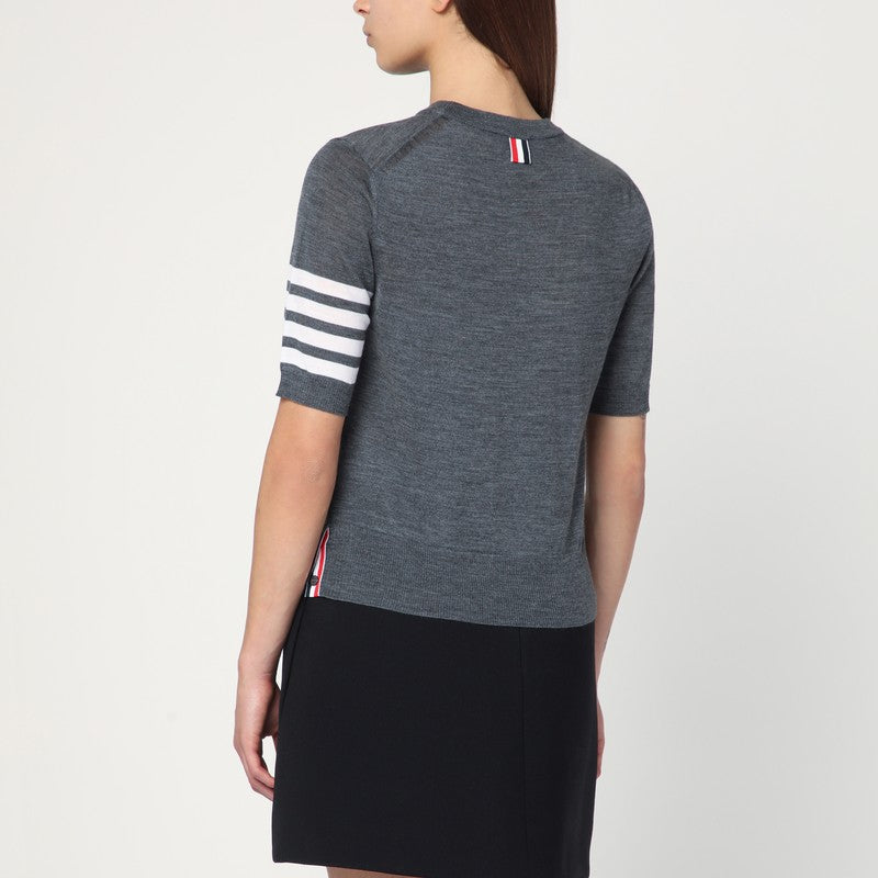 Thom Browne Grey Sweater In Virgin Wool