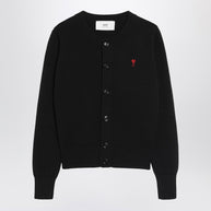 Ami Paris Black Ami De Coeur Cardigan
