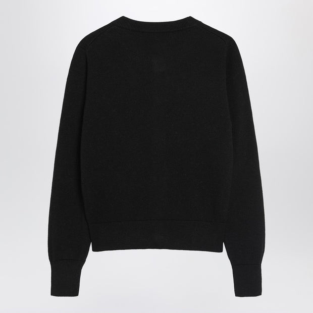 Ami Paris Black Ami De Coeur Cardigan