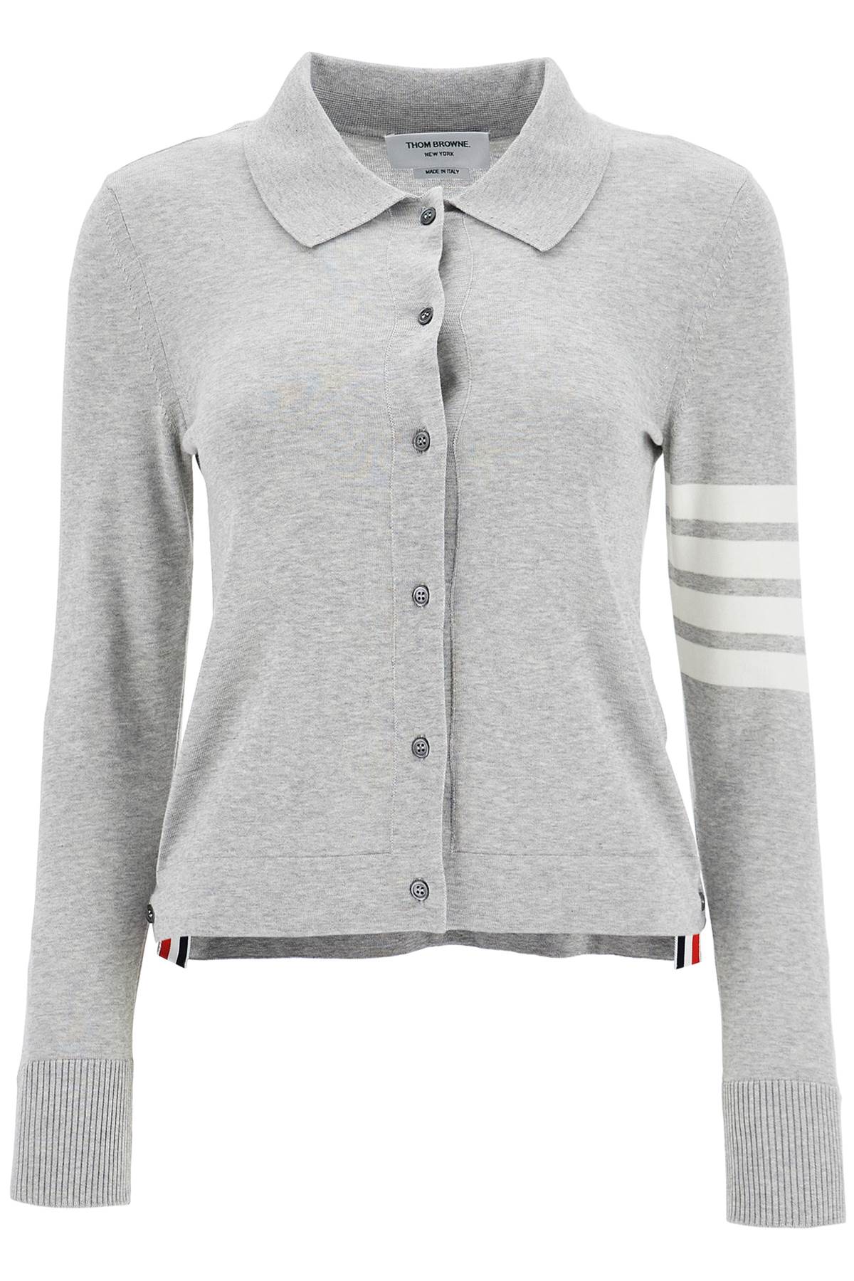 Thom Browne Light Grey Cotton Shirt With 4 Stripes