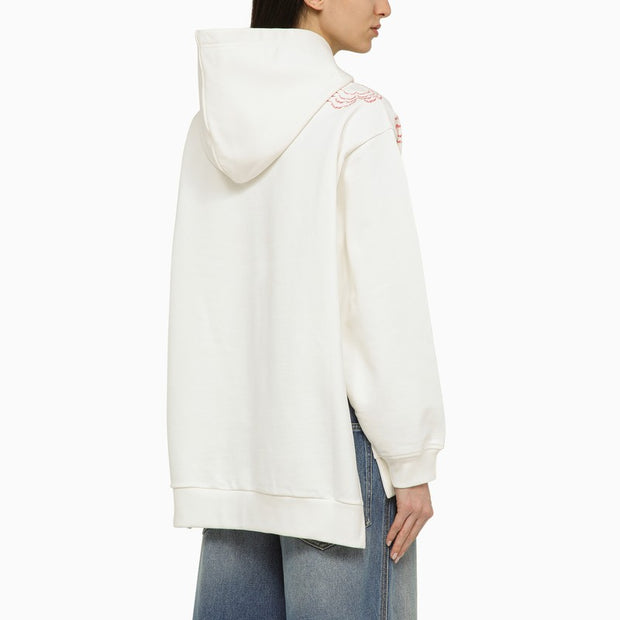 Marni White Sweatshirt With Cotton Embroidery