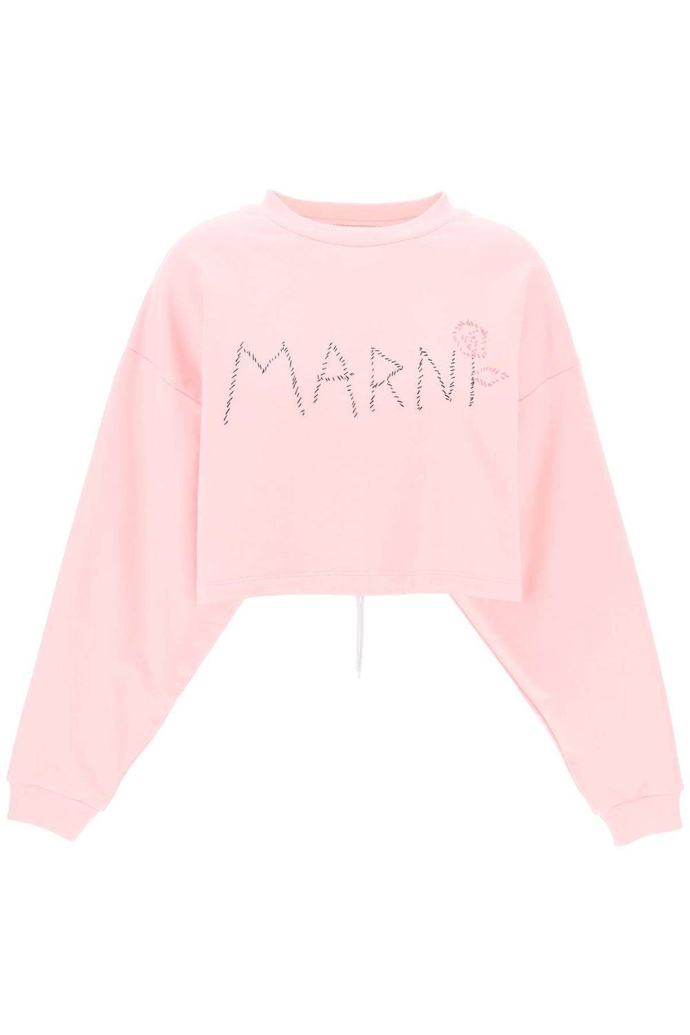 Marni Embroidered Logo Cropped Sweatshirt