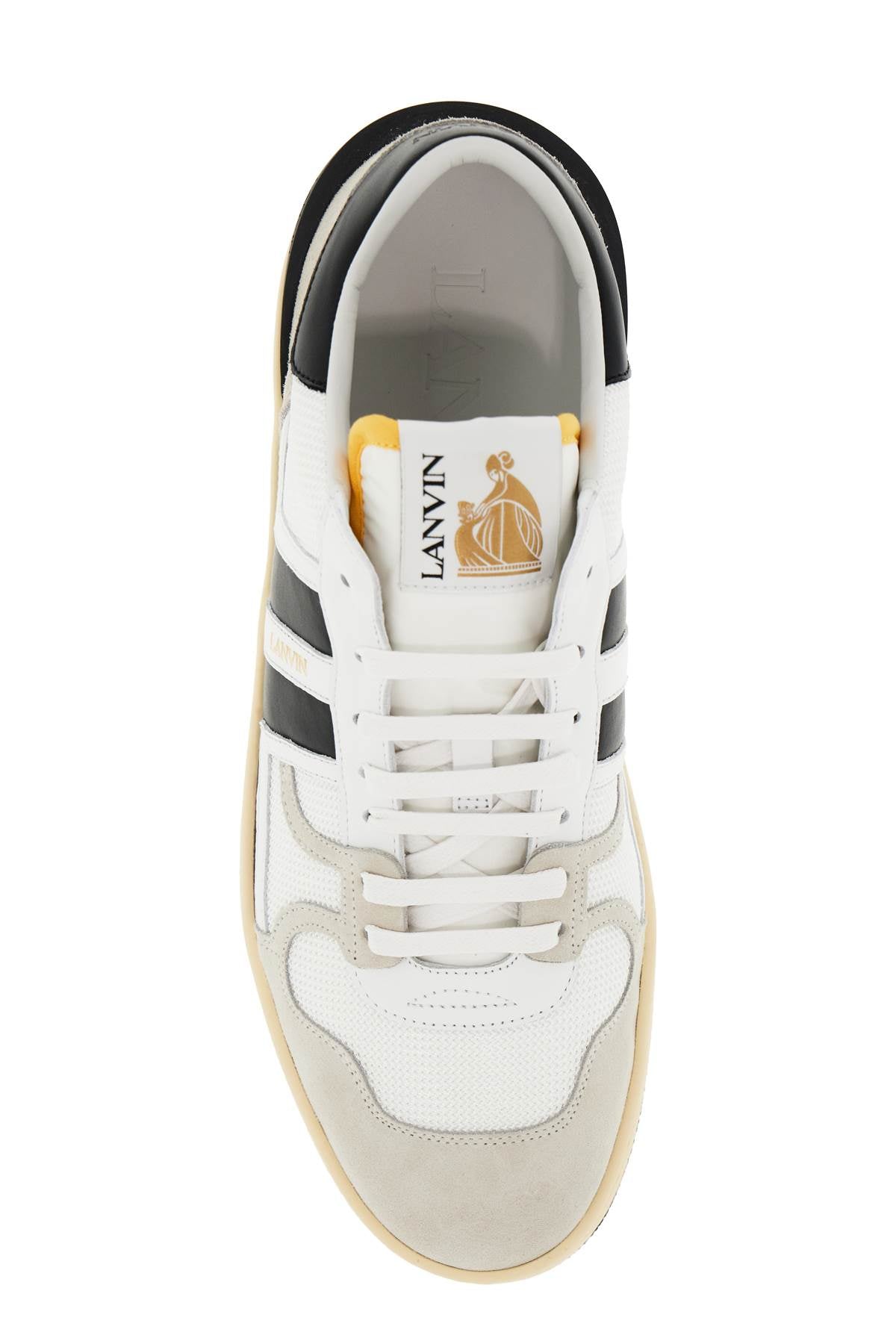 Lanvin Mesh And Leather Clay Sneakers