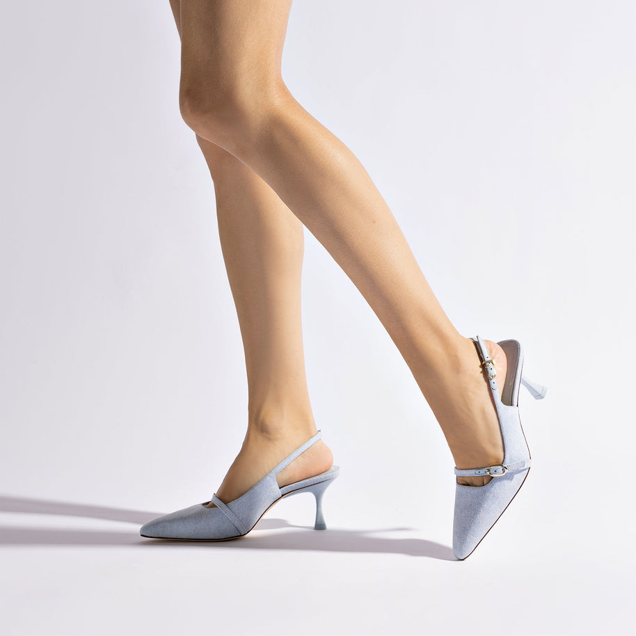 Larroude Ines Pump In Maya Denim