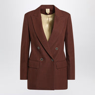 Max Mara Earth-tone Jacket In Wool Grain De Poudre