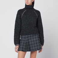 Durazzi Milano Grey Turtleneck Sweater In Cashmere Blend