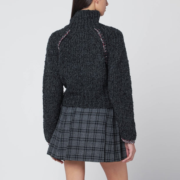 Durazzi Milano Grey Turtleneck Sweater In Cashmere Blend