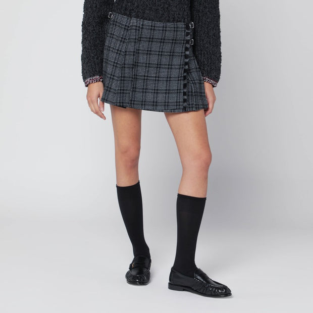 Durazzi Milano Black/white Check Kilt Mini Skirt