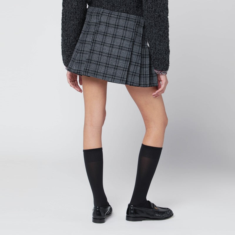 Durazzi Milano Black/white Check Kilt Mini Skirt