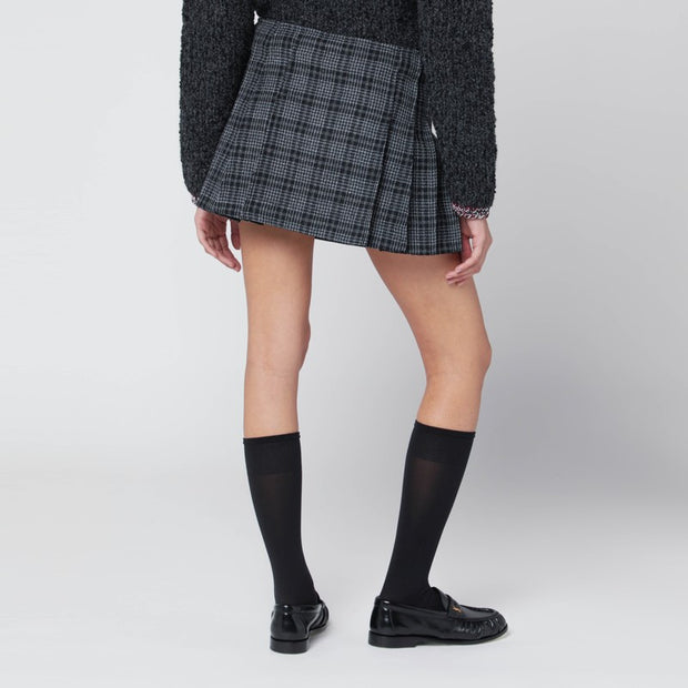 Durazzi Milano Black/white Check Kilt Mini Skirt