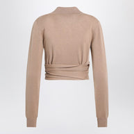 Dolce & Gabbana Beige Wrap Cardigan In Cashmere