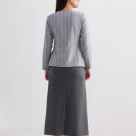 Reistor Fitted Cotton Tweed Jacket In Grey
