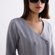 Reistor Fitted Cotton Tweed Jacket In Grey