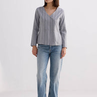Reistor Fitted Cotton Tweed Jacket In Grey