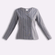 Reistor Fitted Cotton Tweed Jacket In Grey
