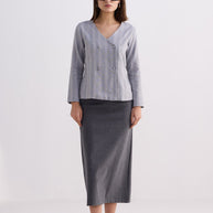 Reistor Fitted Cotton Tweed Jacket In Grey