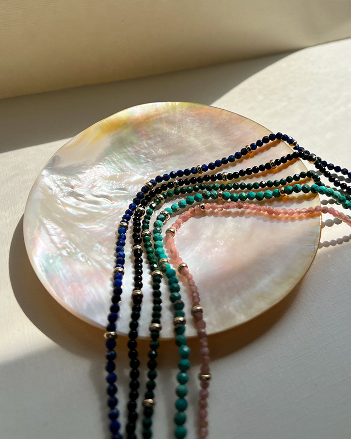 Zoe Lev 14K Gold Turquoise Segment Bead Necklace