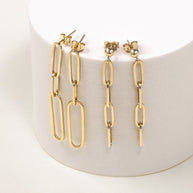 Zoe Lev 14K Gold Paper Clip Chain Stud Earrings