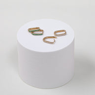 Zoe Lev Emerald Oval Hoop Earrings