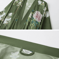 Ulivary Floral Olive Kimono Robe