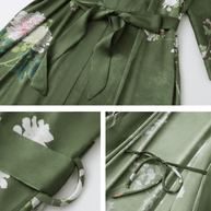 Ulivary Floral Olive Kimono Robe