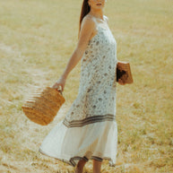 Reistor Flowy Maxi Dress in Black Florals