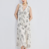 Reistor Front Twist Maxi dress in Black Florals