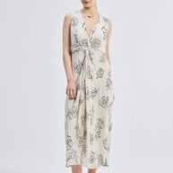 Reistor Front Twist Maxi dress in Black Florals