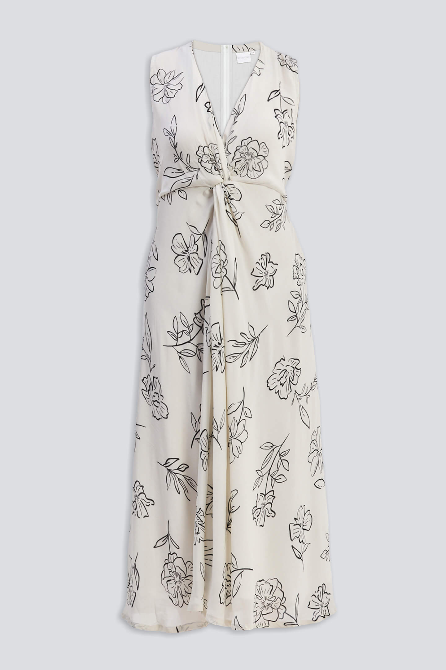 Reistor Front Twist Maxi dress in Black Florals