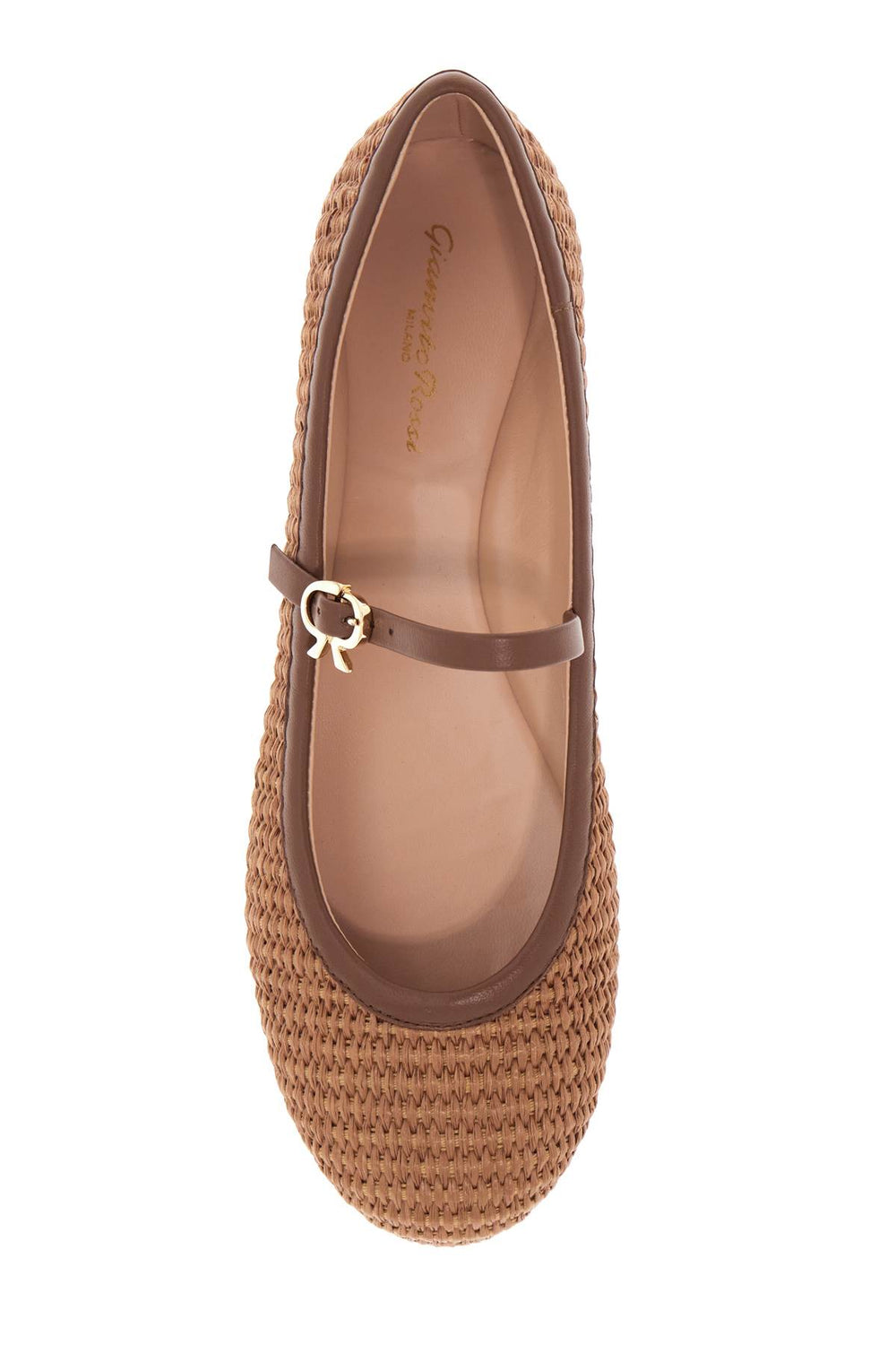 Gianvito Rossi Carla Raffia Ballet Flats