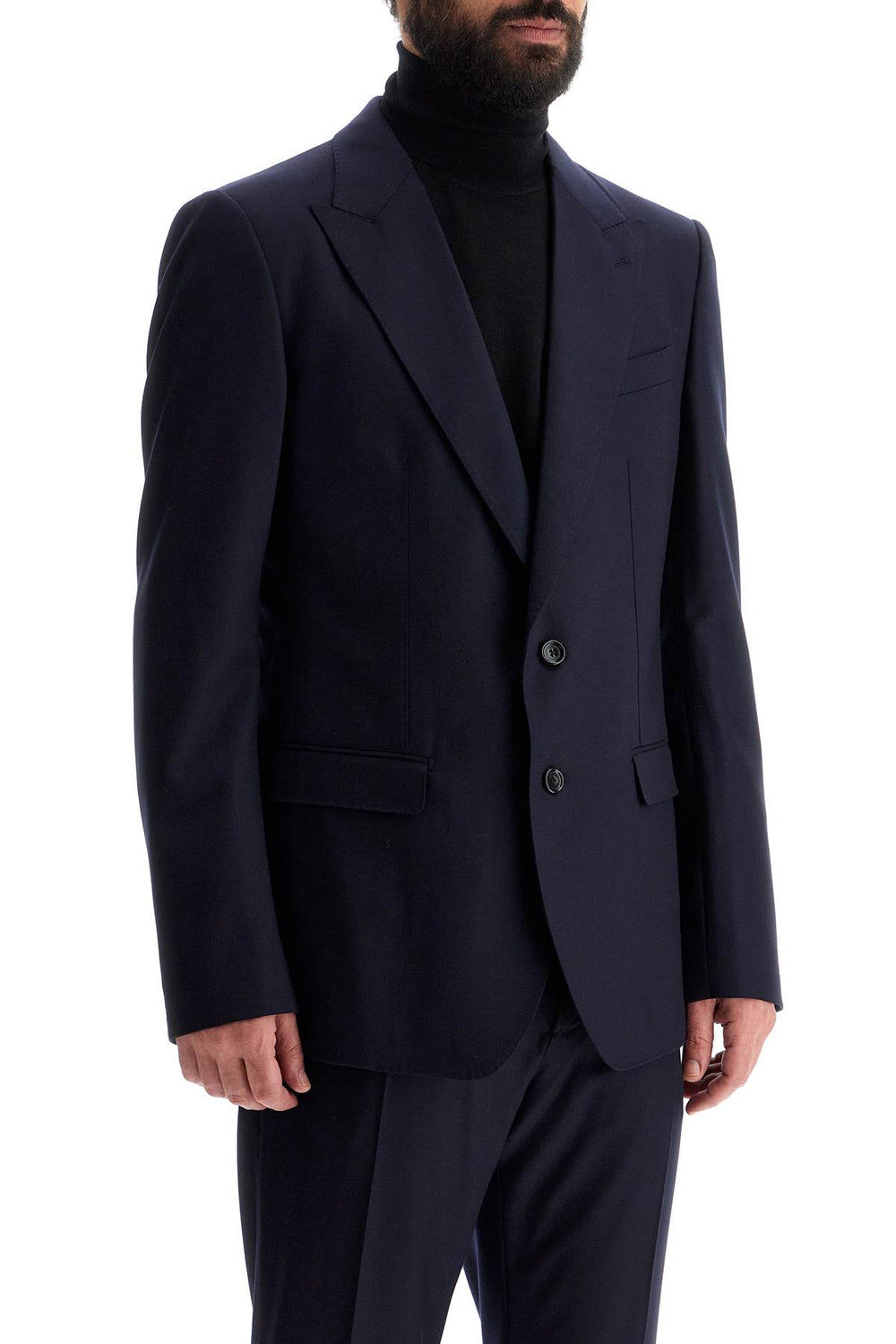 Dolce & Gabbana Single-Breasted Wool Flannel Tailored Jacket