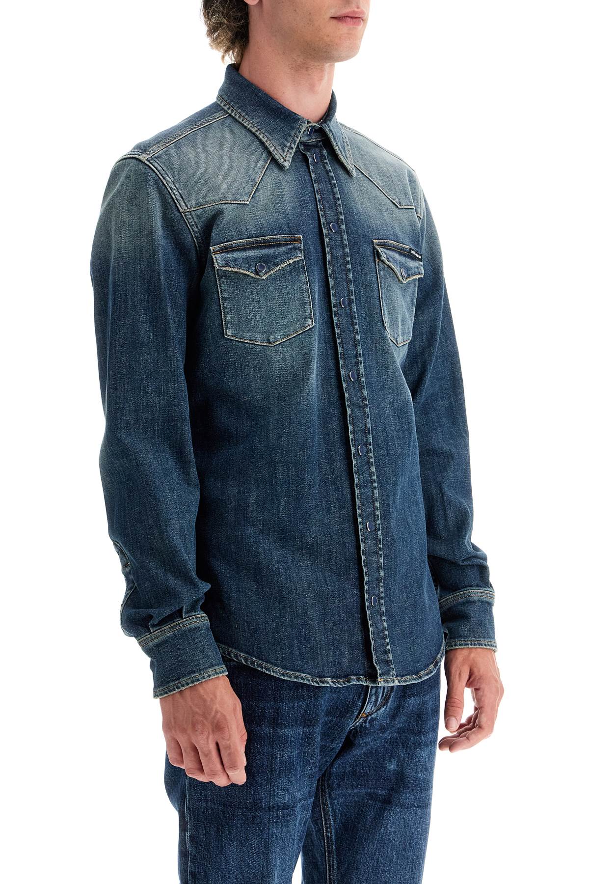 Dolce & Gabbana Denim Stretch Shirt f