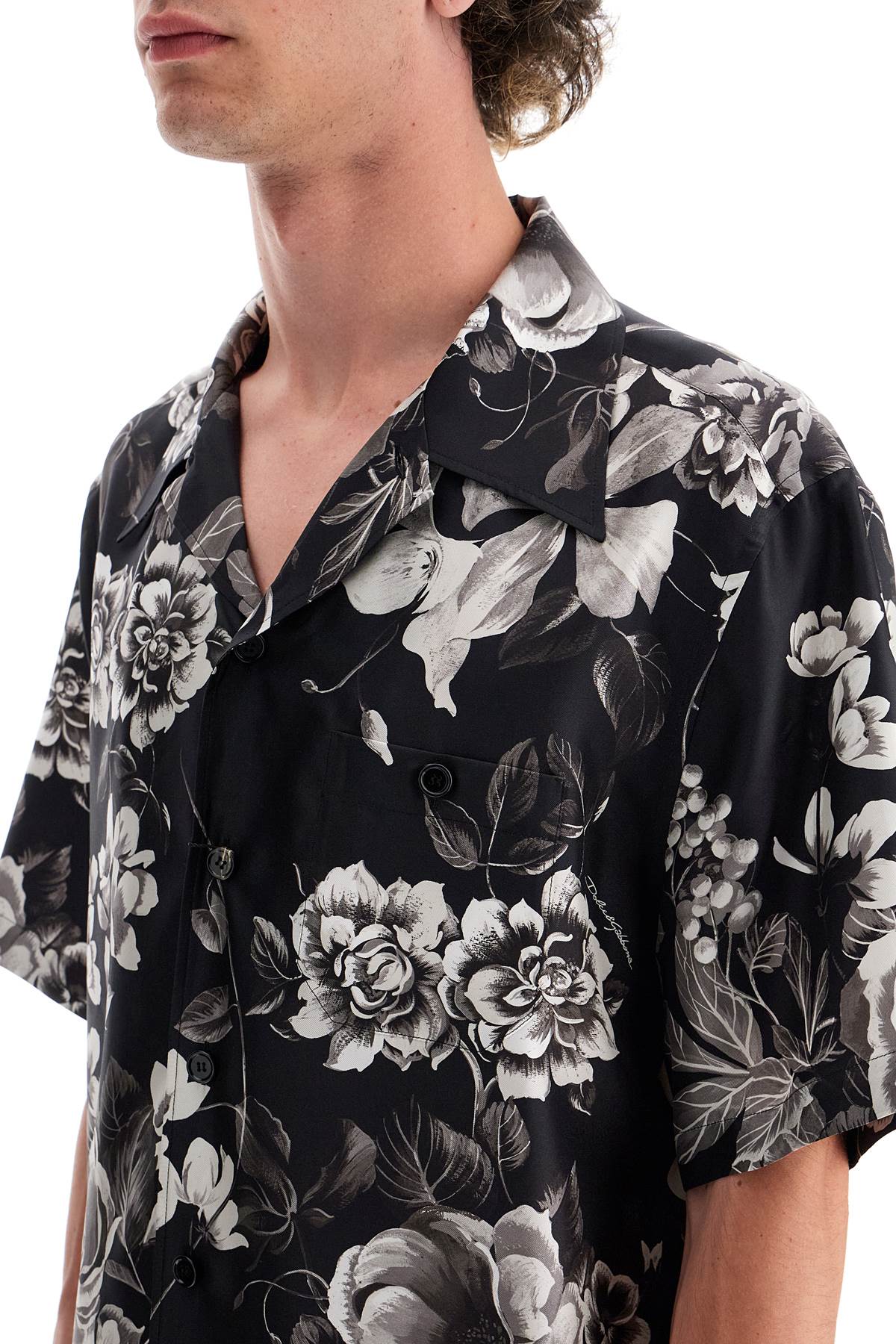 Dolce & Gabbana Hawaii Silk Shirt With Floral Print