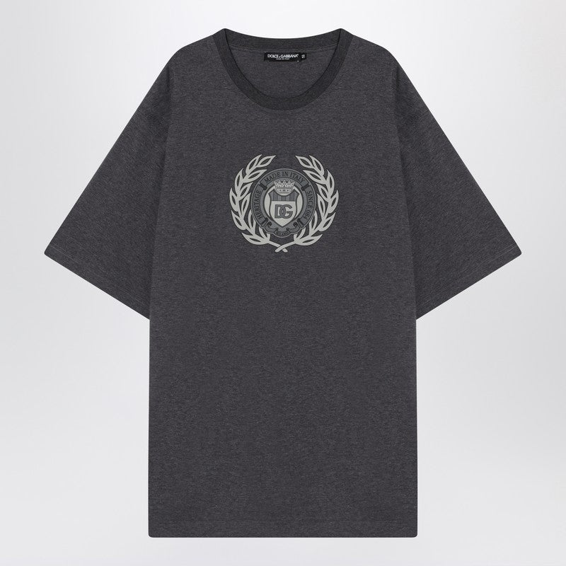 Dolce & Gabbana Gray Cotton T-shirt With Print