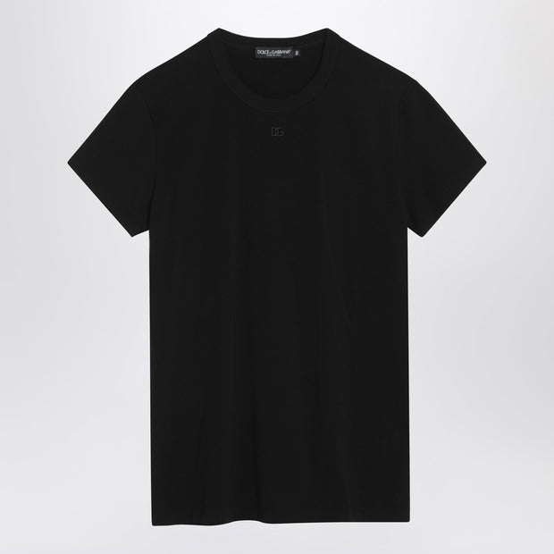 Dolce & Gabbana Black T-shirt With Logo Embroidery