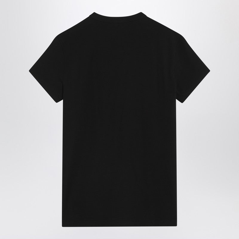 Dolce & Gabbana Black T-shirt With Logo Embroidery