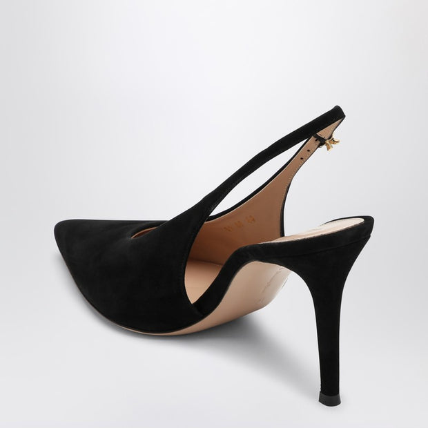 Gianvito Rossi Black Suede High Slingback Robbie