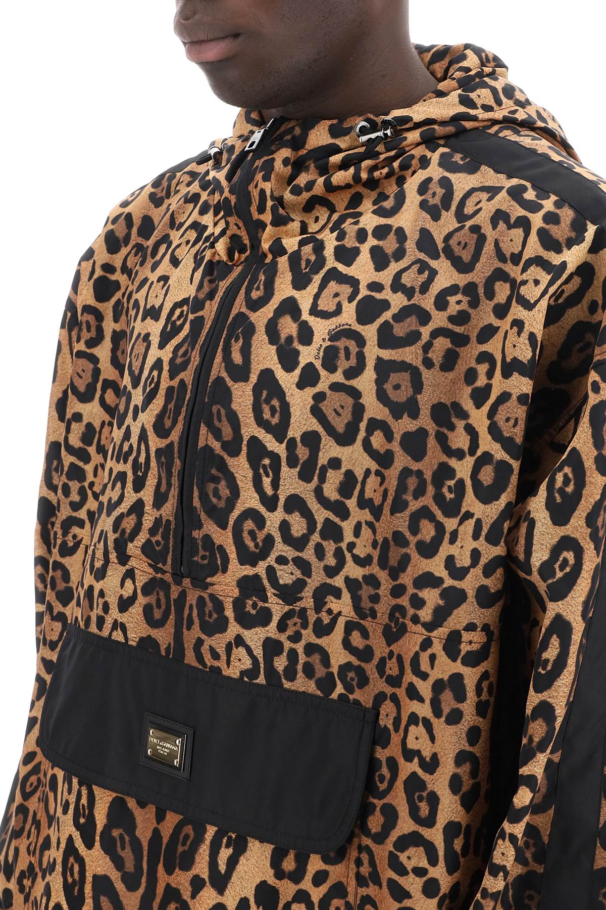 Dolce & Gabbana Leopard Print Nylon Anorak