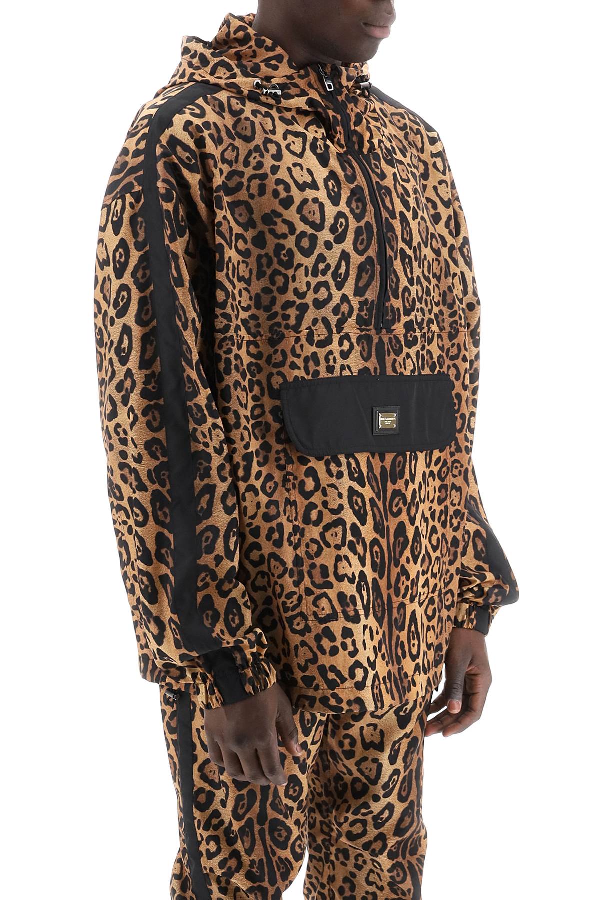 Dolce & Gabbana Leopard Print Nylon Anorak