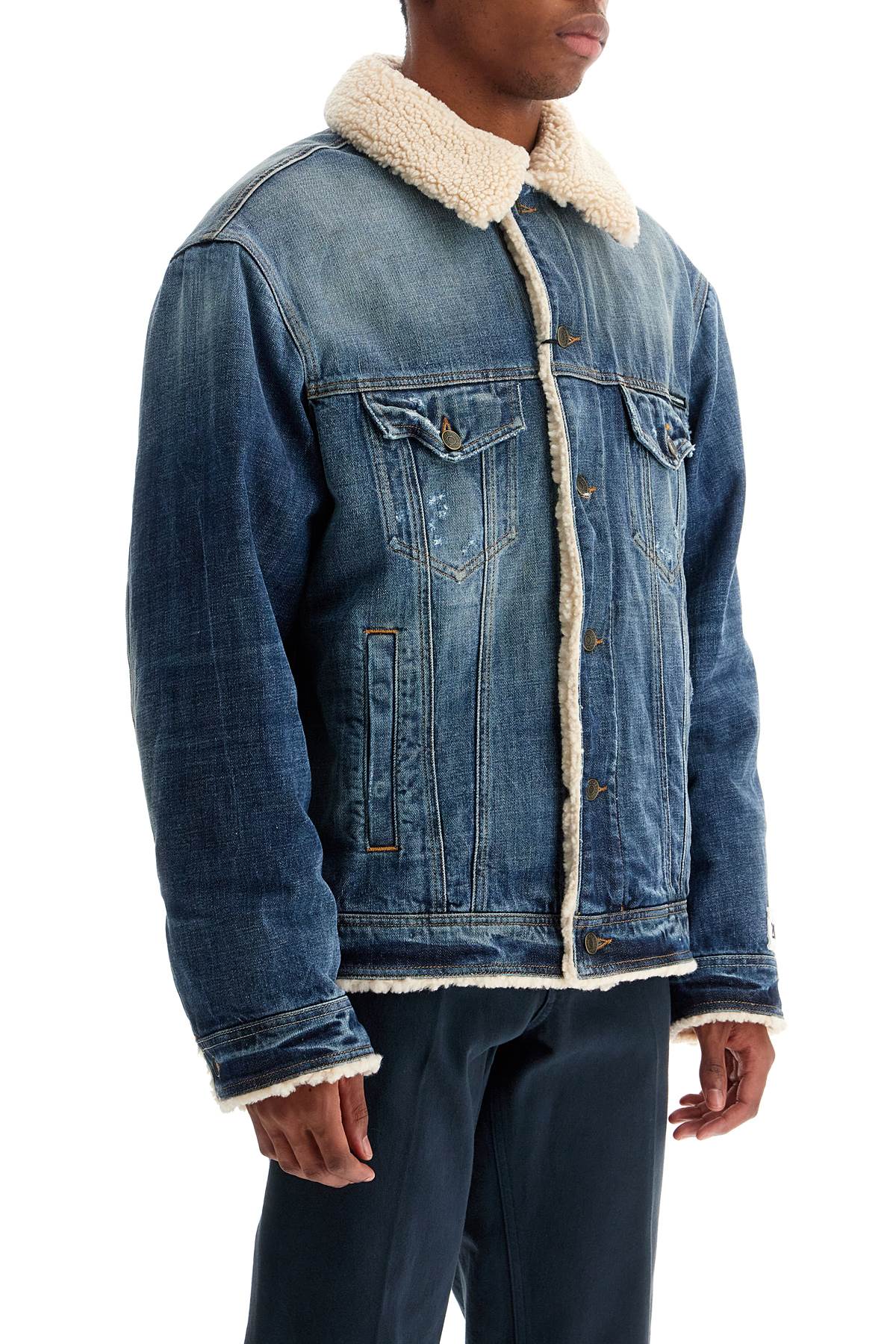 Dolce & Gabbana Denim And Teddy Jacket