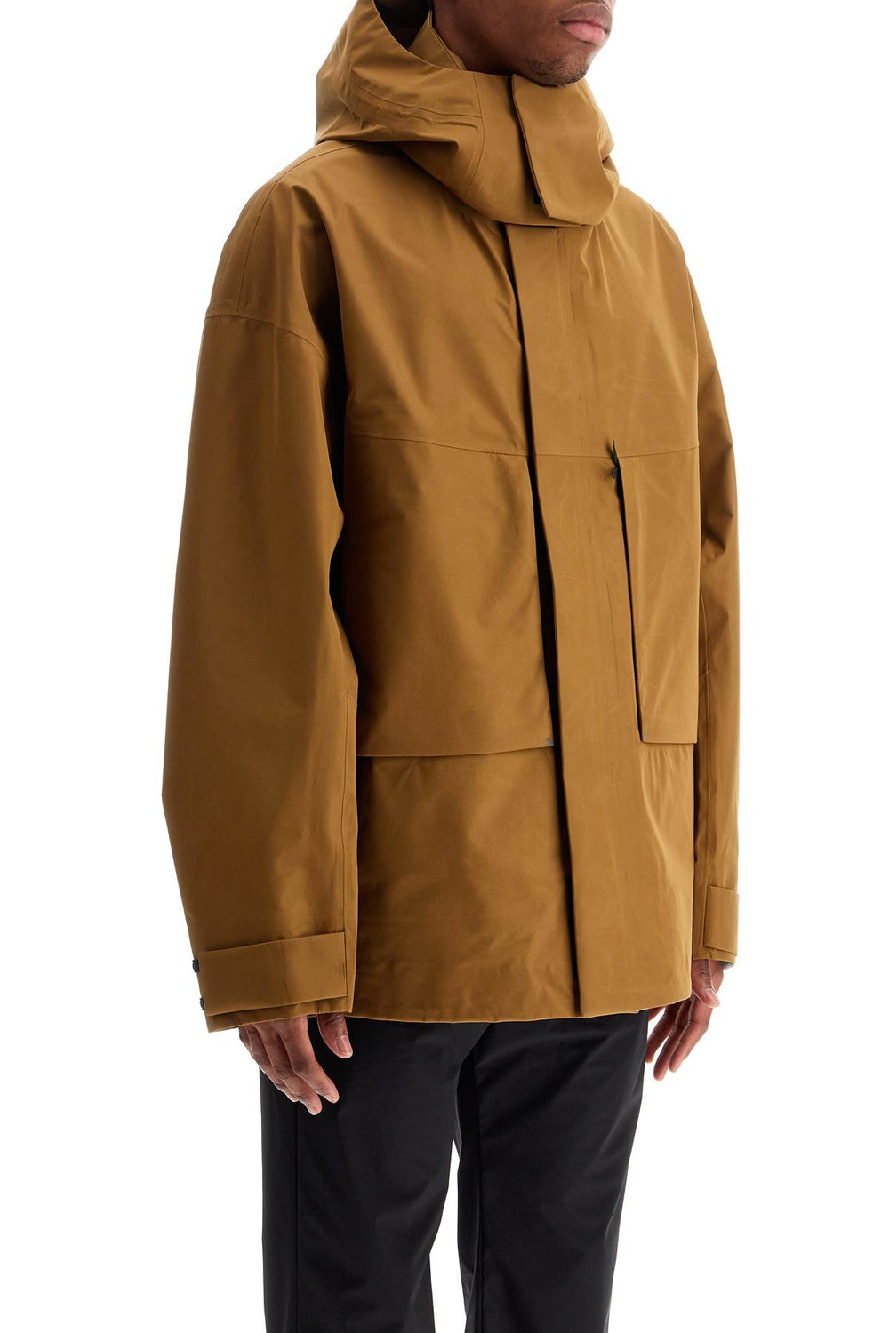 Herno Laminar Light Brown Waterproof Short Hooded Jacket