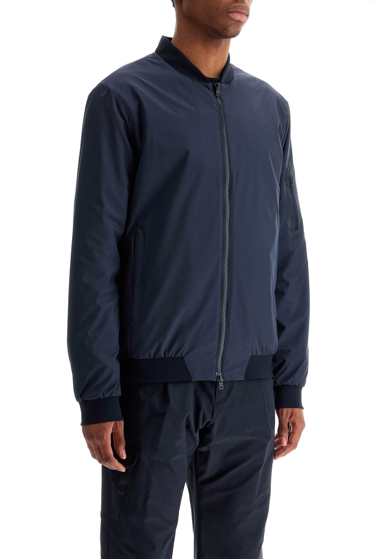 HERNO Dark Blue Polyester Bomber With Waterproof Gore Windstopper