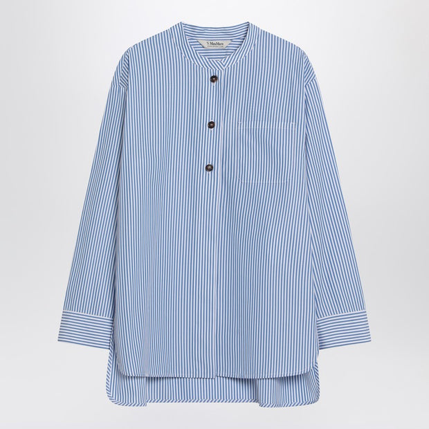 S Max Mara Striped Shirt White/sky Blue