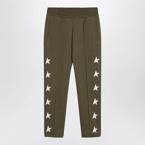 Golden Goose Dark Green Jogging Trousers With Stars