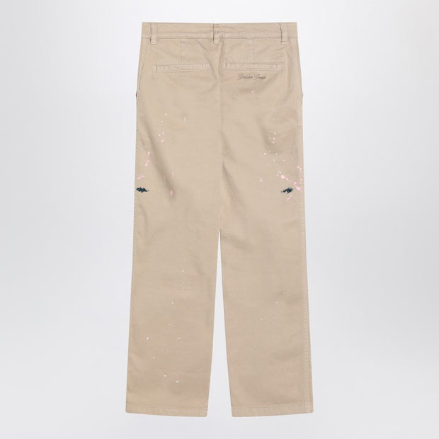 Golden Goose Kids' Beige Trousers With Splatter Details