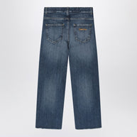 Golden Goose Kids' Dark Blue Washed-out Jeans